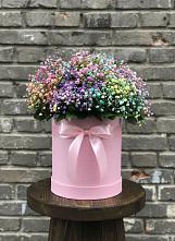 Цветочная композиция из Гипсофила и Розы в шляпной коробке #REPLACE_PRED# Багратионовске