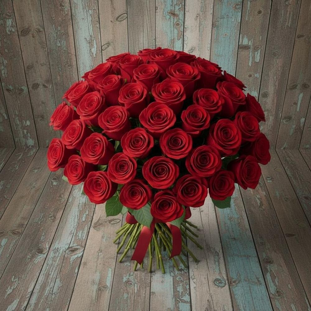 Букет 55 Красных роз Фридом в Багратионовске