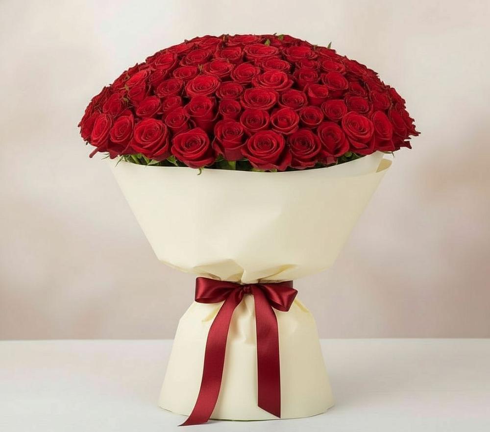 Букет 101 Красная роза Милано в Багратионовске
