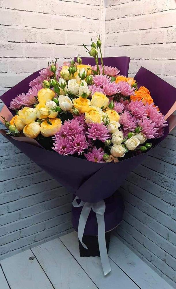 Букет цветов из: Хризантемы и Розы в Багратионовске