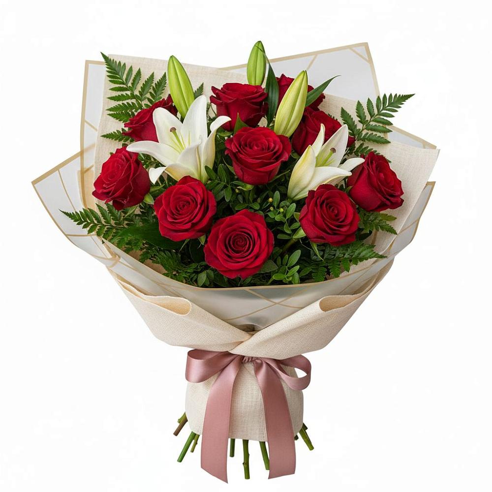 Букет цветов из: Лилии и Розы в Багратионовске