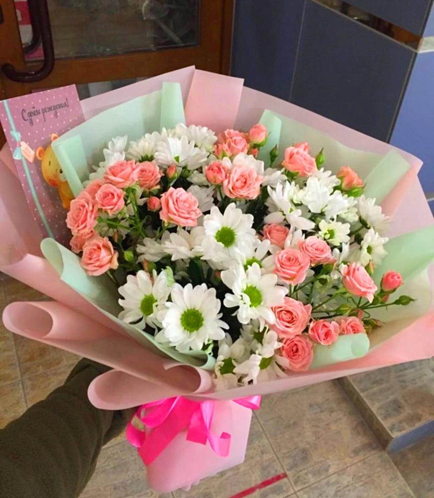 Букет цветов из: Розы и Хризантемы в Багратионовске