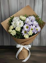 Букет цветов из:  Хризантемы и Розы в Багратионовске