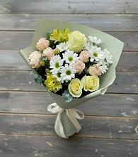 Букет цветов из:  Альстромерии, Розы и Хризантемы в Багратионовске