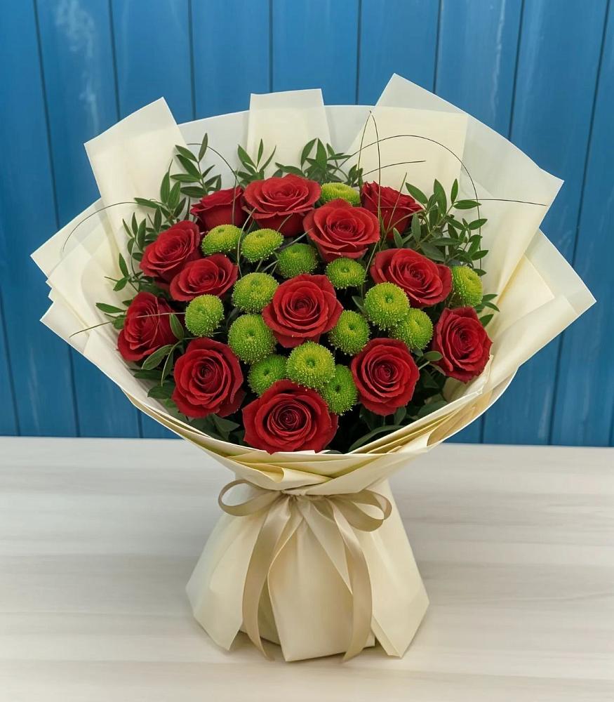 Букет цветов из: Розы и Хризантемы в Багратионовске